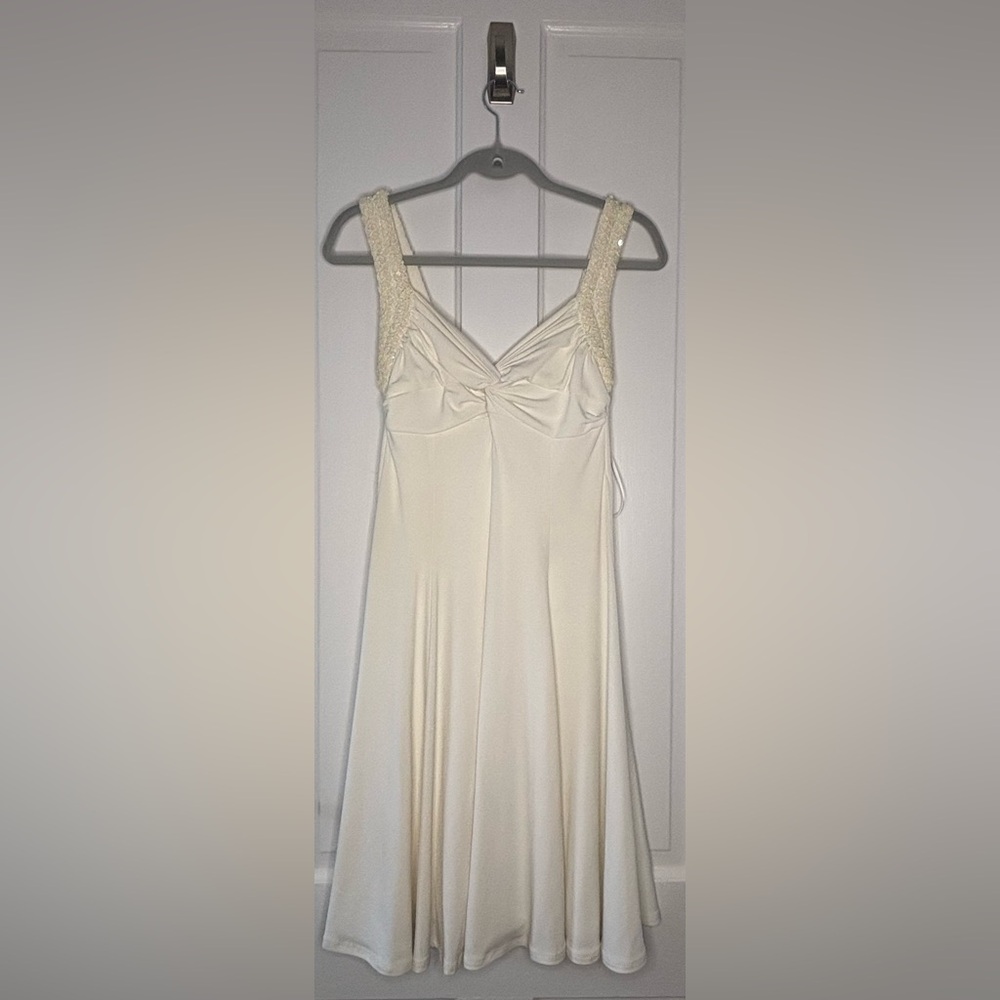 Moda International Cream Embellished-Strap Chemise